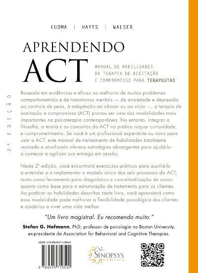 Kit Terapia de Aceitação e Compromisso Aprendendo ACT Sinopsys