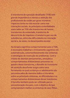 Baralho Do Transtorno De Oposição Desafiante: Psicoeducando E ...