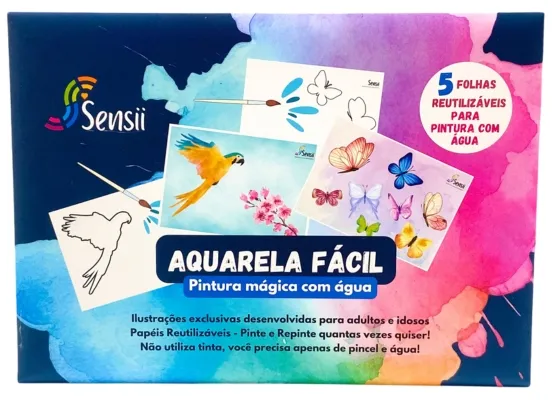 Aquarela Fácil Pintura com Água para Adultos, Alzheimer e outras demências